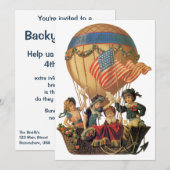  Patriottische, warme luchtballonkinderen Partij Kaart (Voorkant / Achterkant)