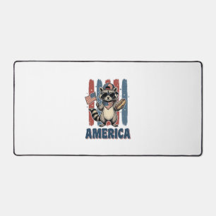 Patriottische Wasbeer Amerika Vintage Shirt Ontwer Bureaumat