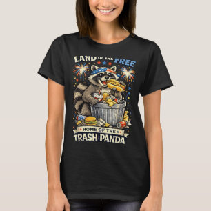 Patriottische Wasbeer Land Van De Vrijen 4 Juli T-shirt