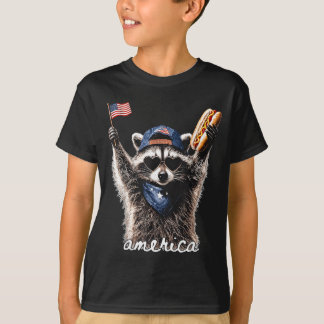 Patriottische wasbeer uit Amerika T-shirt