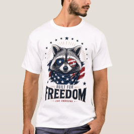 Patriottische Wasbeer Vrijheidsgrafiek T-shirt