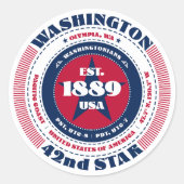 Patriottische Washington Circle Design Sticker (Voorkant)