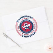 Patriottische Washington Circle Design Sticker (Envelop)