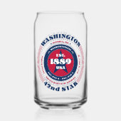 Patriottische Washington Typography Drinkware Set Blikvorm Glas (Achterkant)