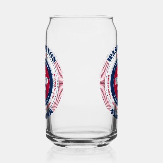 Patriottische Washington Typography Drinkware Set Blikvorm Glas (Rechts)
