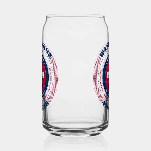 Patriottische Washington Typography Drinkware Set Blikvorm Glas (Links)