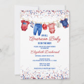Patriottische waslijn All American Baby shower Kaart (Voorkant)