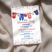 Patriottische waslijn All American Baby shower Kaart