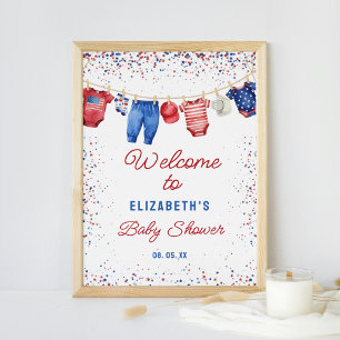 Patriottische waslijn All American Shower Welkom Poster