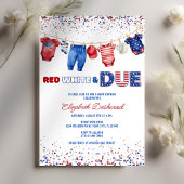 Patriottische waslijn Rood Wit & Due Baby shower Kaart