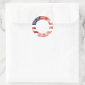 Patriottische Waterverf Vlag 4 juli Ronde Sticker (Tas)