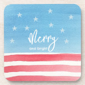 Patriottische Waterverf vlag Bier Onderzetter (Voorkant)