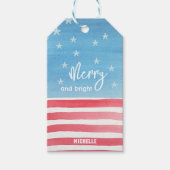 Patriottische Waterverf vlag Cadeaulabel (Voorkant)