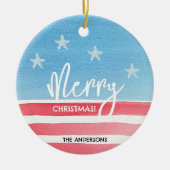 Patriottische Waterverf vlag Keramisch Ornament (Voorkant)