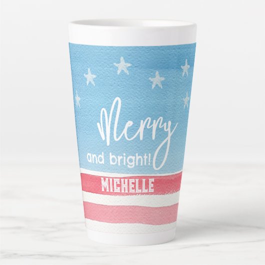 Patriottische Waterverf vlag Latte Mok (Voorkant)