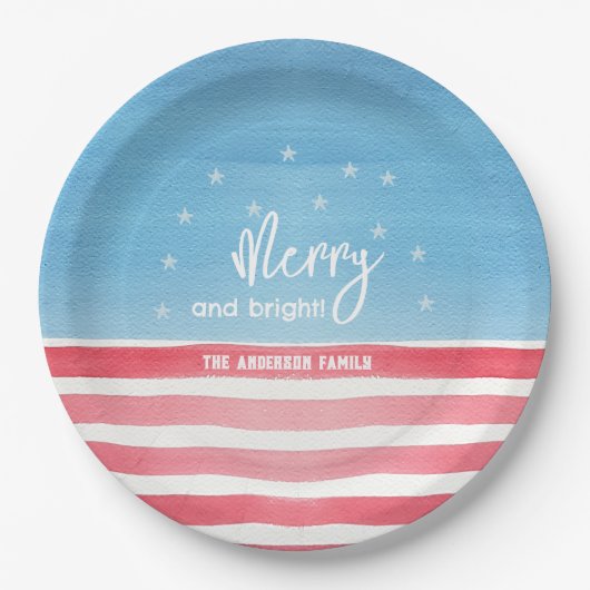 Patriottische Waterverf vlag Papieren Bordje (Voorkant)