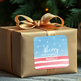 Patriottische Waterverf vlag Vierkante Sticker