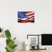 Patriottische Waver American Flag Art Print (Thuiskantoor)