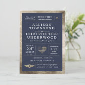 Patriottische weddenschappen en stripes Faux Gold  Aankondiging (Staand voorkant)