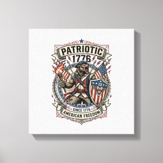 Patriottische Weerwolf Patriottische Horror Monste Canvas Afdruk (Voorkant)
