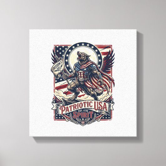 Patriottische Weerwolf Patriottische Horror Monste Canvas Afdruk (Voorkant)