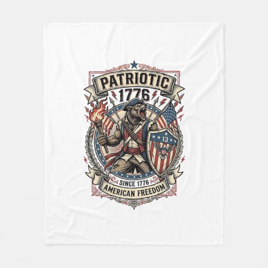 Patriottische Weerwolf Patriottische Horror Monste Fleece Deken (Voorkant)