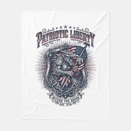 Patriottische Weerwolf Patriottische Horror Monste Fleece Deken (Voorkant)
