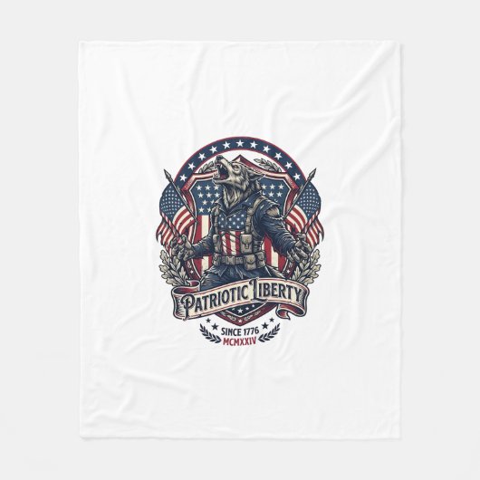 Patriottische Weerwolf Patriottische Horror Monste Fleece Deken (Voorkant)