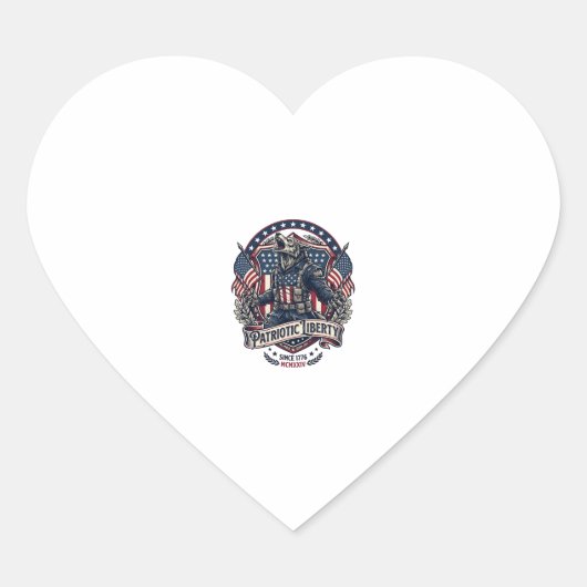 Patriottische Weerwolf Patriottische Horror Monste Hart Sticker (Voorkant)