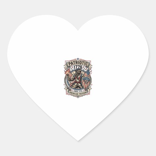 Patriottische Weerwolf Patriottische Horror Monste Hart Sticker (Voorkant)