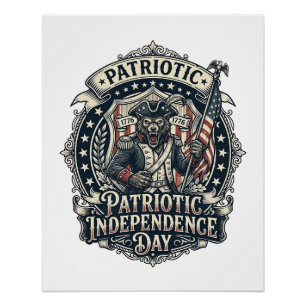 Patriottische Weerwolf Patriottische Horror Monste Perfect Poster