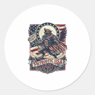 Patriottische Weerwolf Patriottische Horror Monste Ronde Sticker