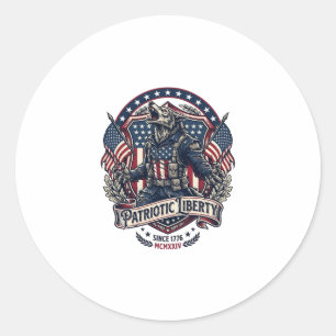 Patriottische Weerwolf Patriottische Horror Monste Ronde Sticker