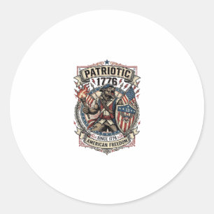 Patriottische Weerwolf Patriottische Horror Monste Ronde Sticker