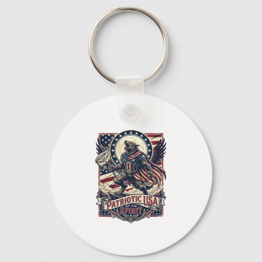 Patriottische Weerwolf Patriottische Horror Monste Sleutelhanger (Voorkant)