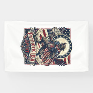 Patriottische Weerwolf Patriottische Horror Monste Spandoek