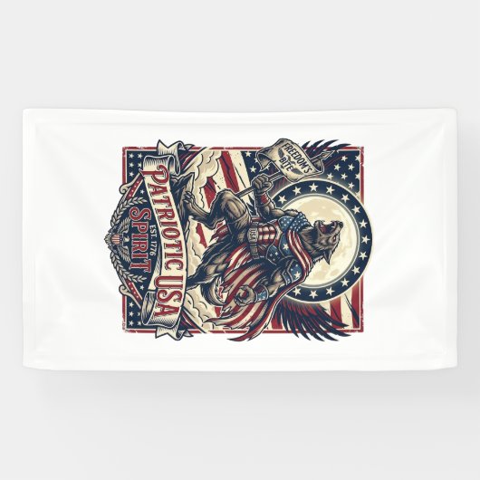 Patriottische Weerwolf Patriottische Horror Monste Spandoek (Horizontaal)