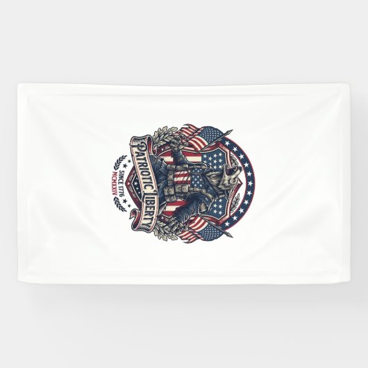 Patriottische Weerwolf Patriottische Horror Monste Spandoek (Horizontaal)
