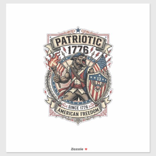 Patriottische Weerwolf Patriottische Horror Monste Sticker (Vel)