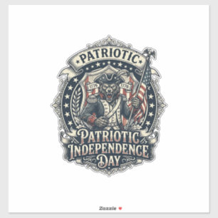 Patriottische Weerwolf Patriottische Horror Monste Sticker