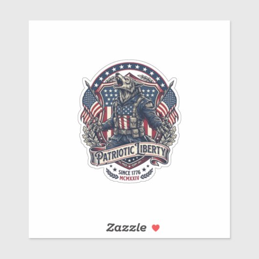 Patriottische Weerwolf Patriottische Horror Monste Sticker (Vel)