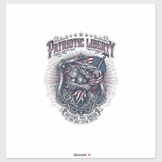 Patriottische Weerwolf Patriottische Horror Monste Sticker (Vel)