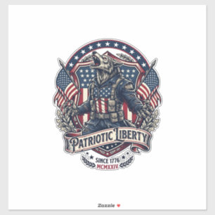 Patriottische Weerwolf Patriottische Horror Monste Sticker