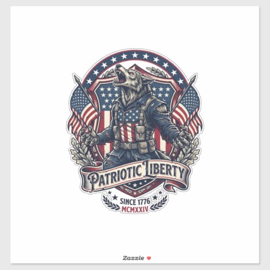 Patriottische Weerwolf Patriottische Horror Monste Sticker (Vel)