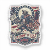 Patriottische Weerwolf Patriottische Horror Monste Sticker (Voorkant)