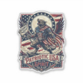 Patriottische Weerwolf Patriottische Horror Monste Sticker (Voorkant)
