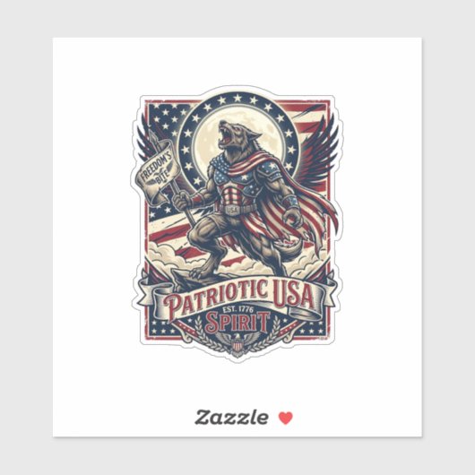 Patriottische Weerwolf Patriottische Horror Monste Sticker (Vel)
