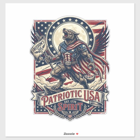 Patriottische Weerwolf Patriottische Horror Monste Sticker (Vel)