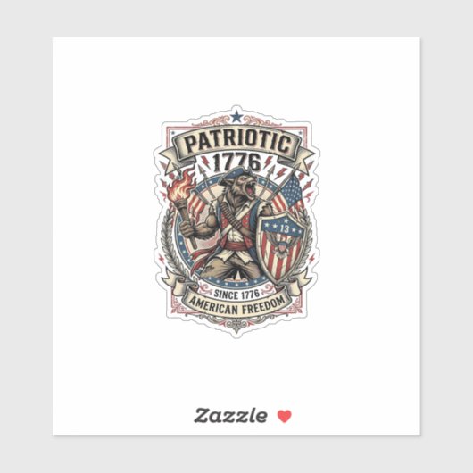 Patriottische Weerwolf Patriottische Horror Monste Sticker (Vel)