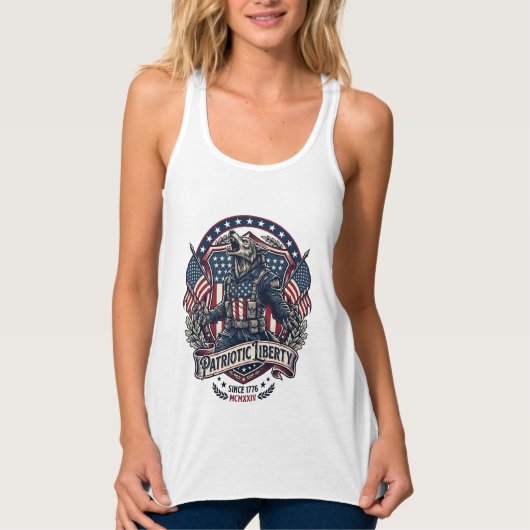 Patriottische Weerwolf Patriottische Horror Monste Tanktop (Voorkant)